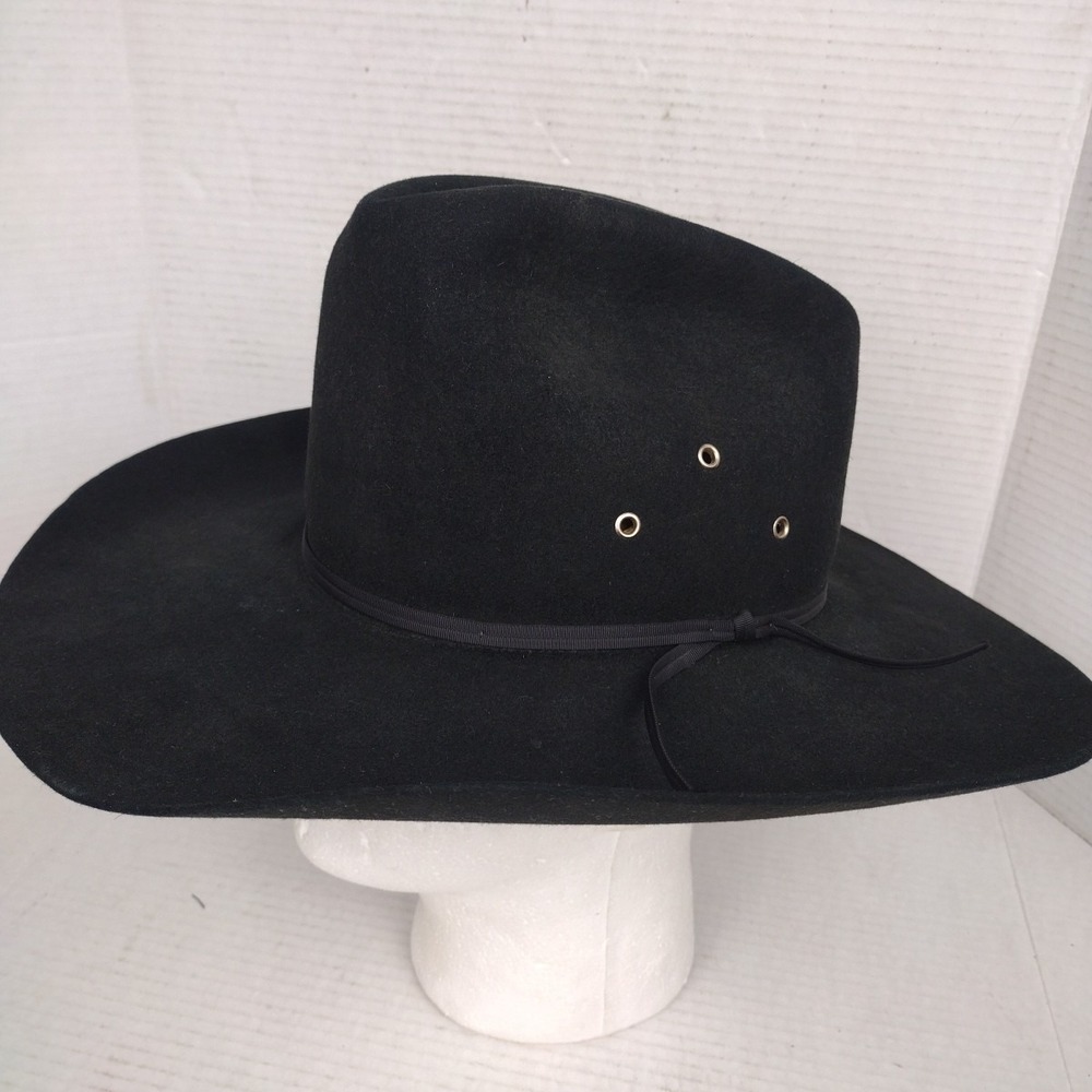 Resistol 4X Beaver Felt Cowboy Hat Black Self Conforming Made in USA Size 6 3/4 - Picture 3 of 13
